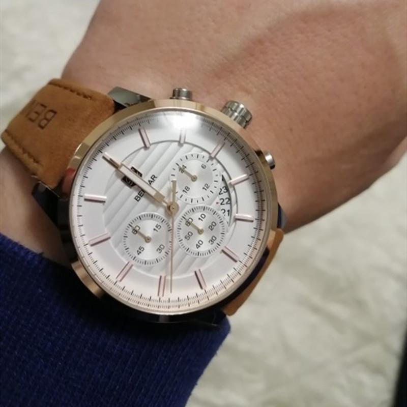 

Wristwatches 2021 BENYAR Business Men's Watches Top Chronograph Quartz Watch Male Waterproof Wrist Relogio Masculino, Silver black