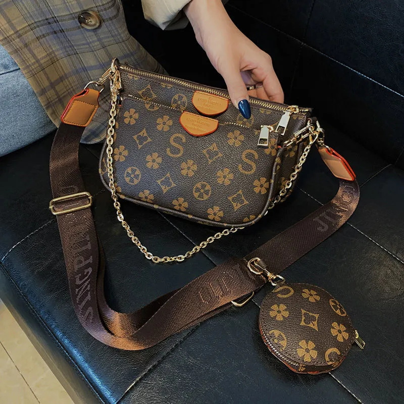 

Women 3 in 1 Set Luxury Crossbody Bags with Coin Purse Famous Brand Women's Handbags Chains Casual Ladies Totes Shoulder Bag Hobo Underarm Baguette, Same photo