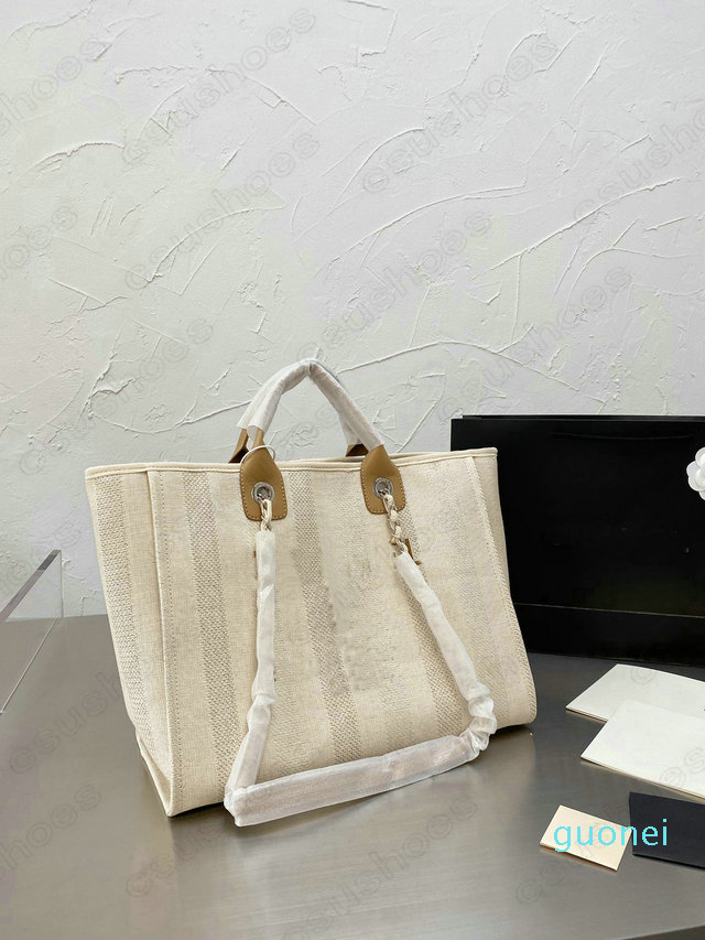 

Denim Straw Lurex Deauville Tote Chain Shoulder Bags 20ss Summer Womens Designers Cross Body Raffia Calfskin Striped Canvas Handle Bag 2021