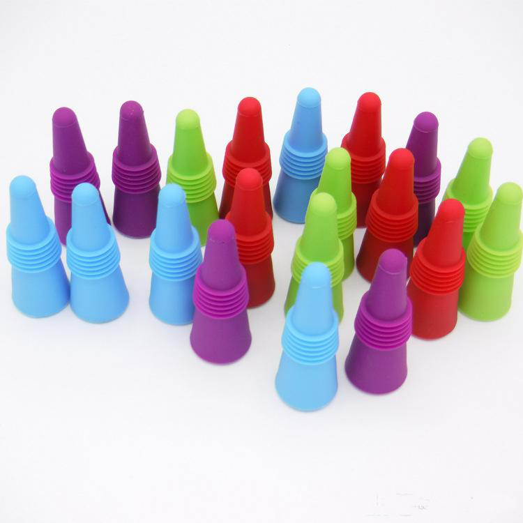 

Nw Silicone Reusable Wine Bottle Stoppers Grip Stainless Steel Silicone Liquor Beer Beverage Bottle Stopper Bar ToolsT2I084