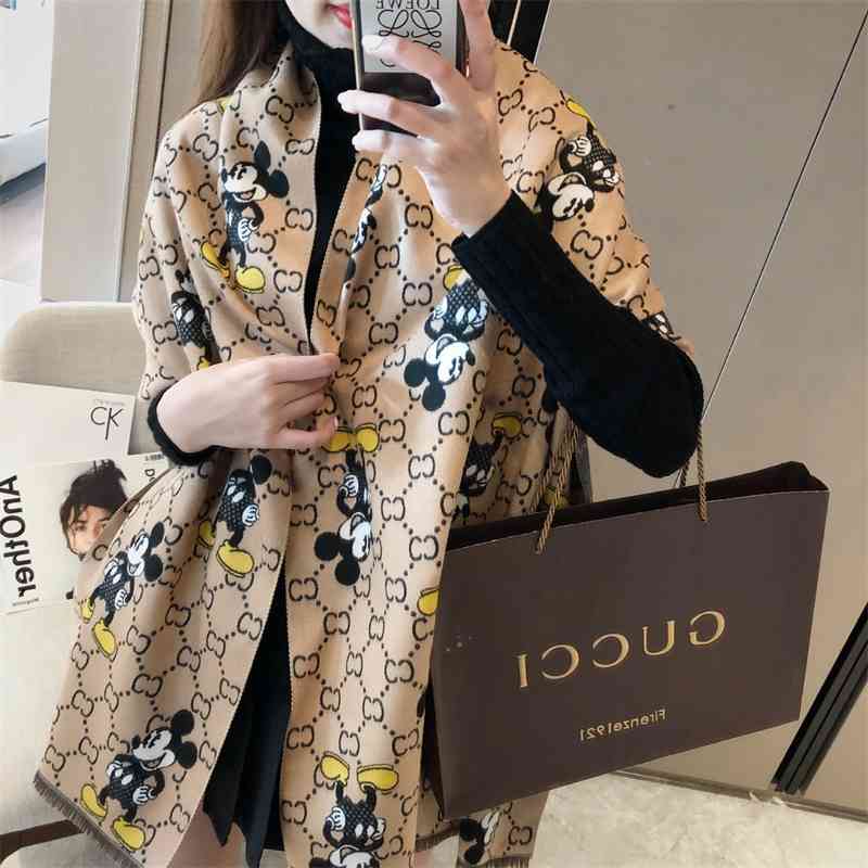 

Mouse imitation cashmere scarf women's warm thickened fashion double-sided air conditioning shawl extended Bib