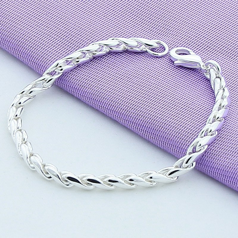 

925 Sterling Silver Bracelets Snake Chain Screw Fits European Silver Charms 20CM DIY Fashion Jewelry Women Gift 1252 T2