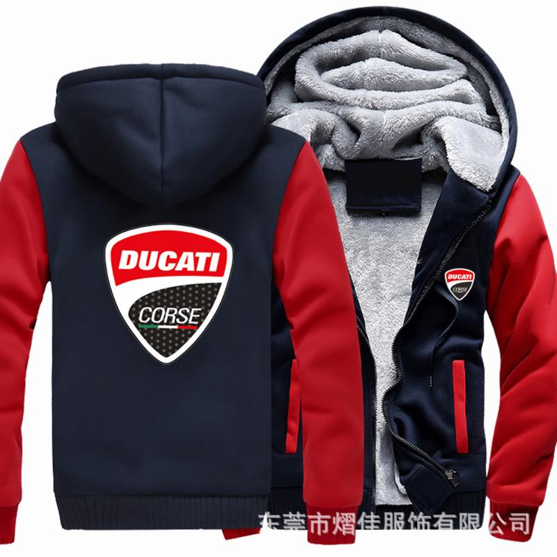 Men's Hoodies & Sweatshirts Ducati Motorcycle Logo Digital Print Hoodie Plus Velvet Thick Casual Fashion Harajuku High Quality Top