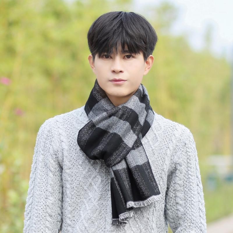 

Scarves Est Fashion Design Casual Winter Men's Cashmere Scarf Warm Neckercheif Modal Men Big Size, Blue;gray
