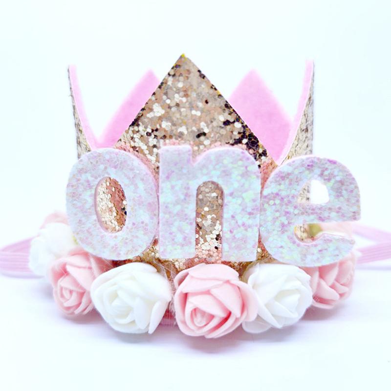 

Party Hats Happy Birthday 1st 2nd 3rd Crown Cap Number One Decor Kids Accessories Born Child Baby Headdress