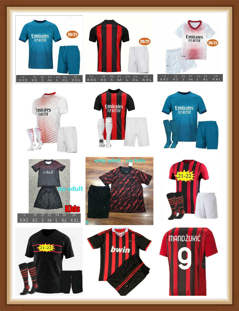 

2021 AC IBRAHIMOVIC PAQUETA BENNACER ROMAGNOLI CALHANOGLU soccer jerseys 21 22 football shirt set TONALI REBIC maillot men kids kit uniform, Black;yellow