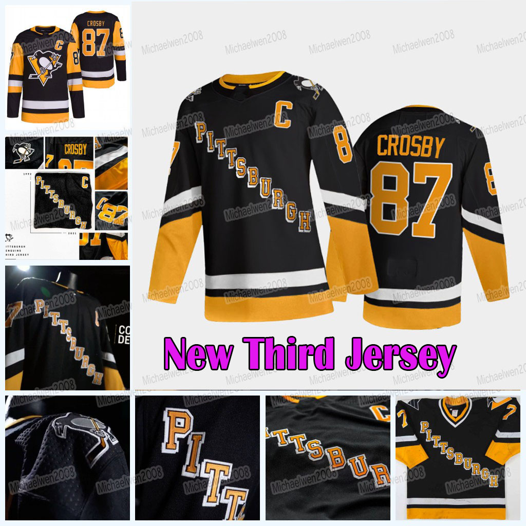 

Sidney Crosby Pittsburgh Penguins Jersey 2021-22 New Third Reverse Retro Jake Guentzel Evgeni Malkin Bryan Rust Kris Letang DeSmith Kasperi Kapanen Carter, Men