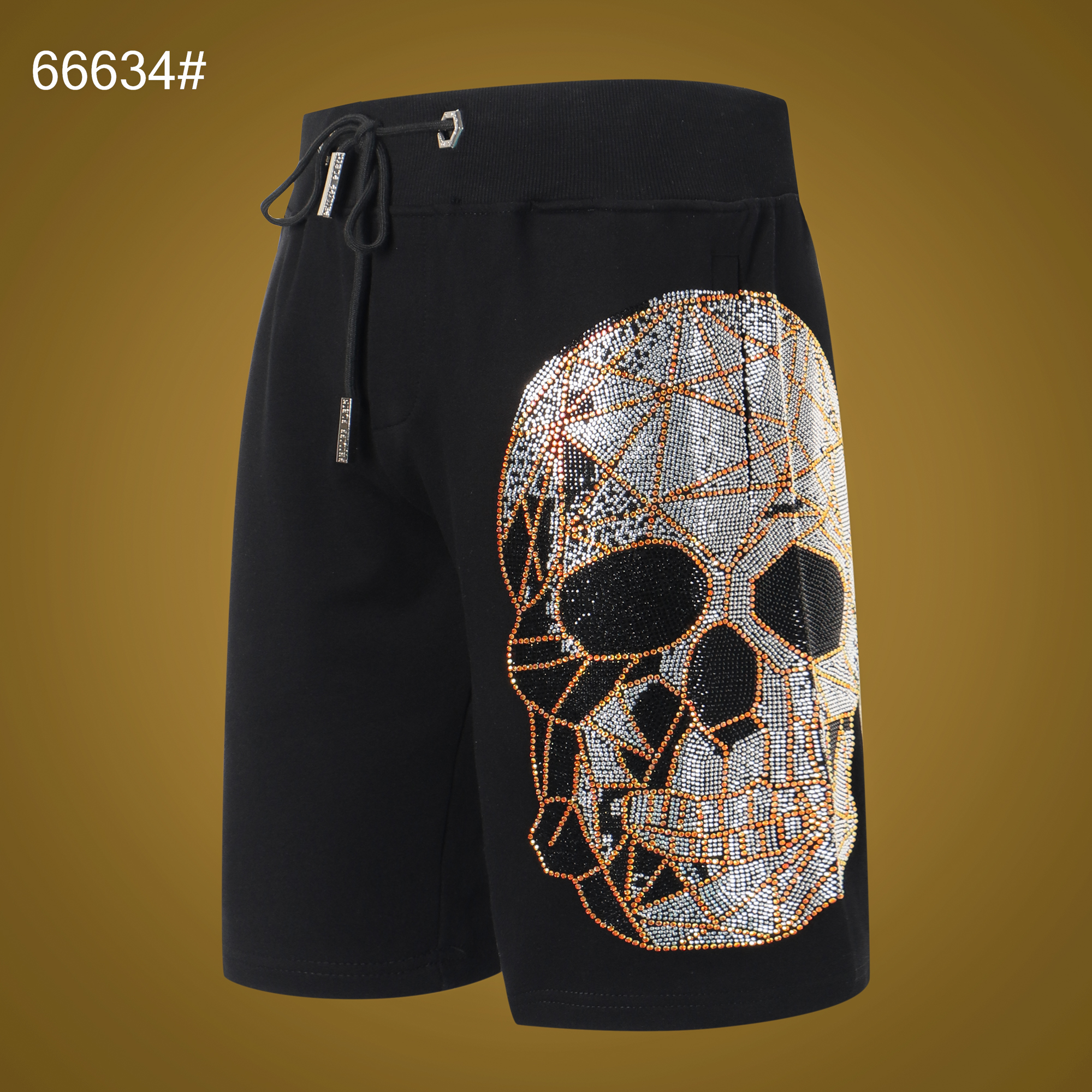 

2021 Men shorts Rhinestone Skulls Casual pants Letter Print Womens Trendy Male High Quality Streetwear Luminous Shark with box, 1pcs button