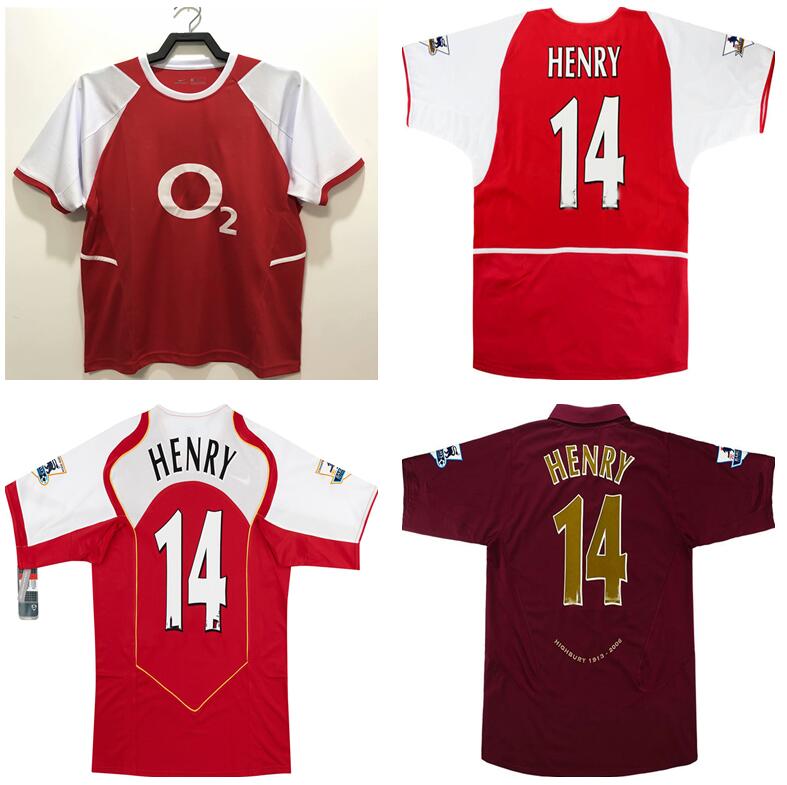 02-04 Arsen away HENRY Retro soccer jerseys 2002 2003 2004 2006 Uhmhf classic vintage Wright FABREGAS Ljungberg Vieira BERGKAMP football BRE