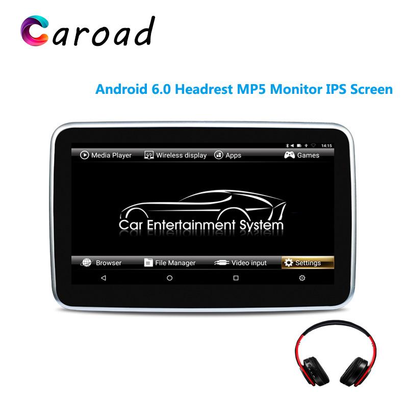 Car Video Caroad 10.1 Inch Android 6.0 Headrest Mp5 Monitor Touch Screen 1080P With WIFI/HDMI/USB/SD/Bluetooth/FM Transmitter-image-706517263