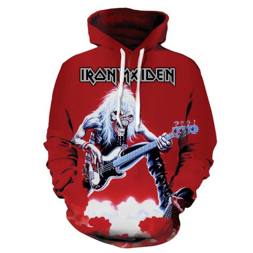 

new 3d casual sweater iron lady band skull 3d printed couple hoodie 7mo8, Black