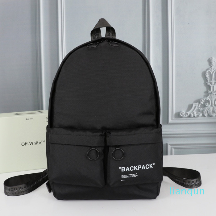 

Bags 2021 Off Hip Hop Schoolbag White Backpack Travel Street Style School Bag, Cream