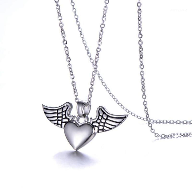 

Stainless Steel Flying Feather Wing Heart Gold Pendant Necklace Angel Necklaces Gift For Him Chains