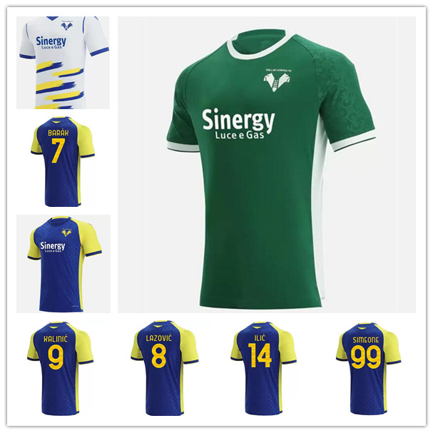 

21 22 Hellas Verona FC ILIC KALINIC Mens Soccer Jerseys FARAONI BARAK LAZOVIC CAPRARI SIMEONE LASAGNA Home Away Football Shirts Uniforms