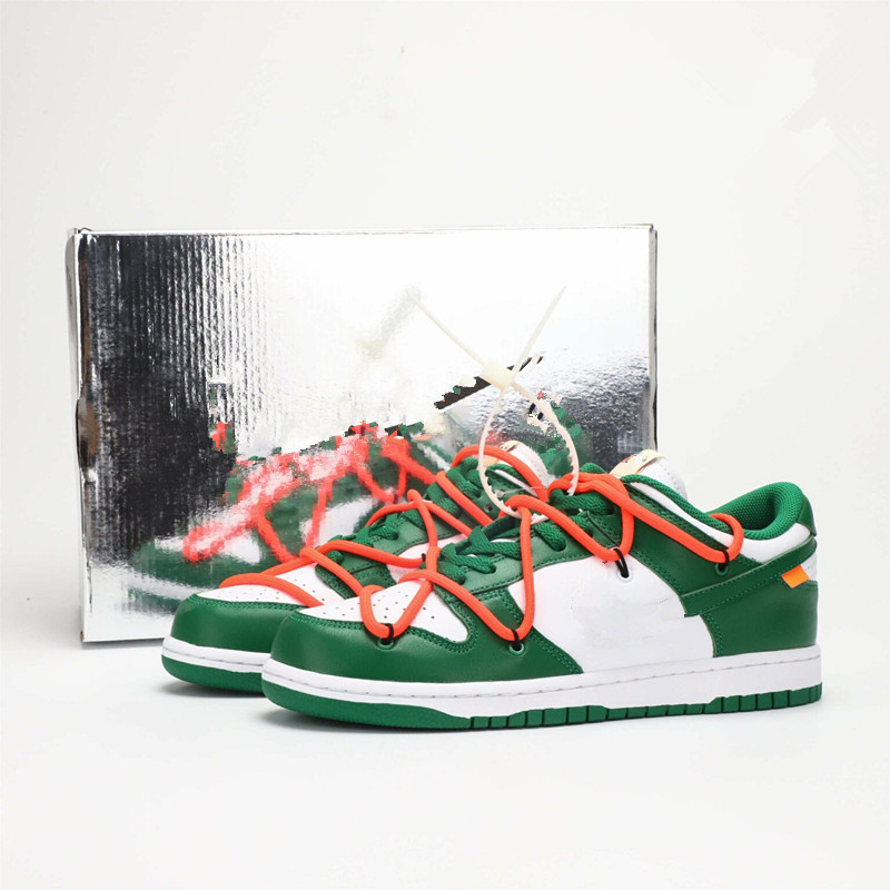 Hommes / Femmes SB Dunk Pine Green colorway Chaussures en cuir blanc et vert Doublure textile confortable Chaussures d'école d'entraînement SNKRS