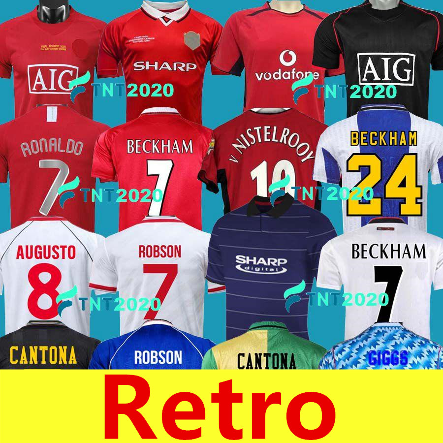 

Manchester Retro 1992 2007 Soccer jersey MAN 08 94 98 99 86 88 1990 2002 United v.NISTELROOY GIGGS SCHOLES Beckham RONALDO CANTONA 1999 2000, Black;yellow