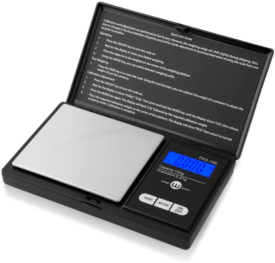 

100g/0.01g Portable Pocket Food Scale For Gold Diamond Jewelry Weight Balance Kitchen tools, Black