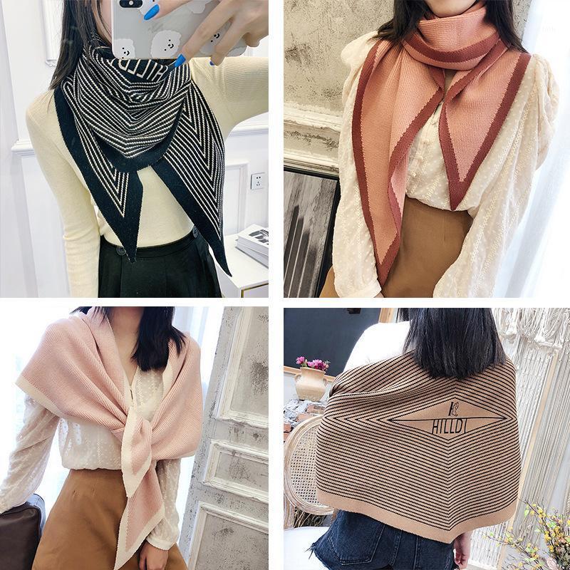 

Scarves 2021 Women's Scarf Diamond Triangle Fashion Small Fragrance Autumn And Winter Warm Shawl Cashmere Harajuku