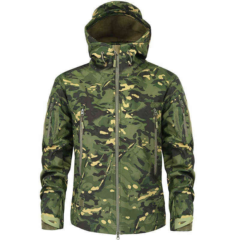 

Hiking Army Jackets Men Camouflage Military Tactical Jacket Autumn Winter Shark Skin Soft Shell Waterproof Jacket Windbreaker Y1106, Cp green