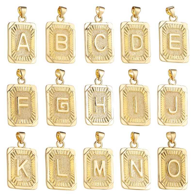 

Charms 24*16m Vintage Style Engrave 26 Letters Pendant High Quality Gold Plated Pendants For Jewelry Accessories Necklace Making, Bronze;silver