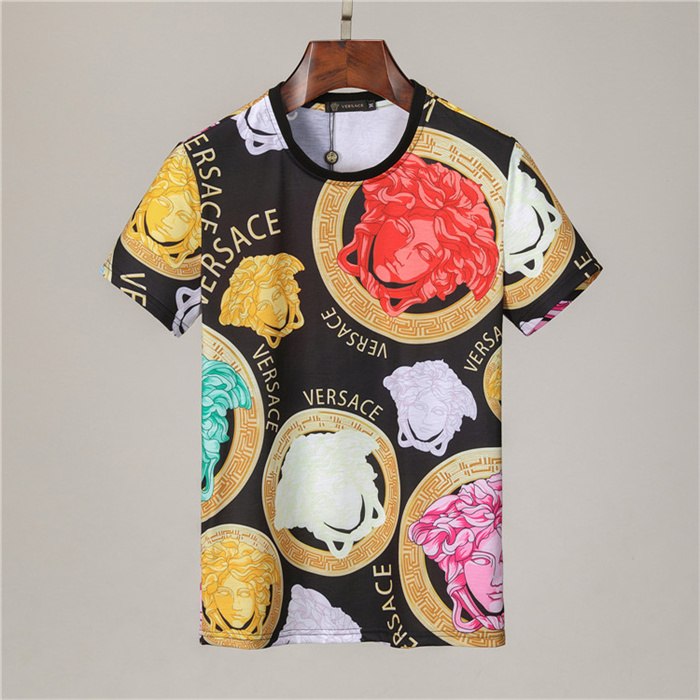 

Fashion men's T-shirt high quality summer round neck short-sleeved shirt 2021 women's casual pullover floral embroidery with the s, White;black