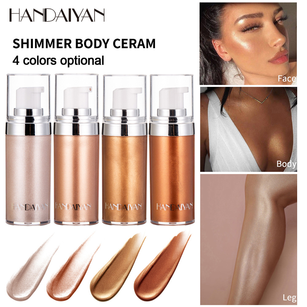 

HANDAIYAN Highlighter Makeup Bronzer Concealer Liquid Foundation in 4 Shades Coutour fond de teint Highlight maquillaje, Mix shades