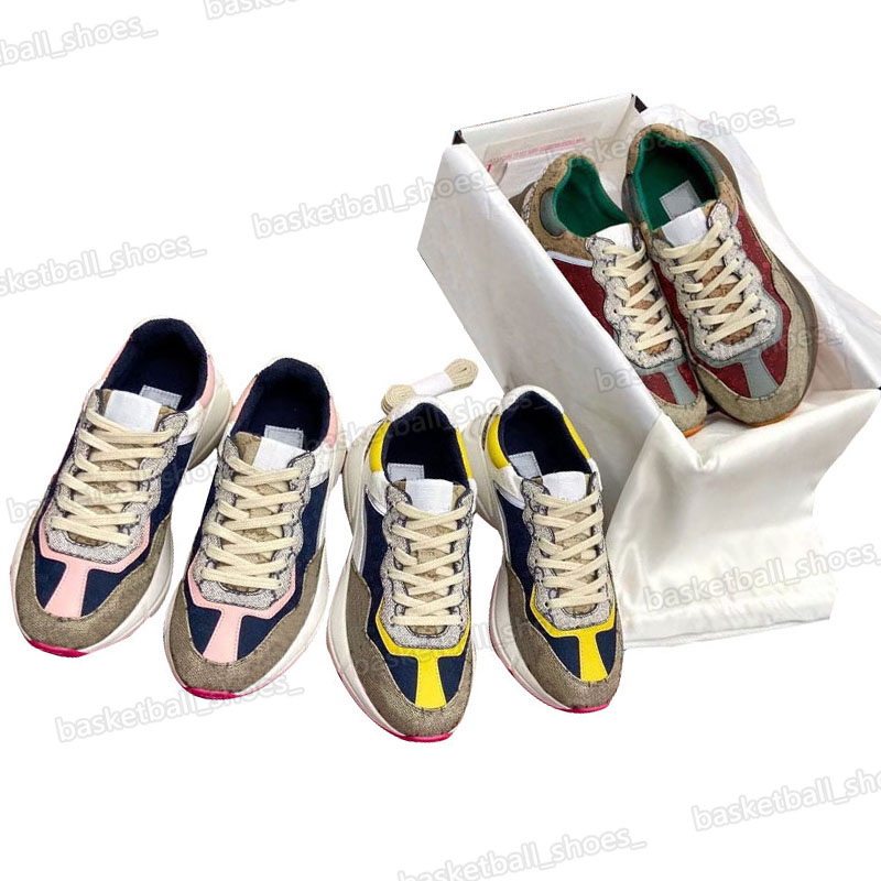 

Women Luxurys Designers Shoe Platform Rhyton Sneakers Beige Genuine Leather Womens Sneaker Designer Men Speed Trainers Size 35-45, Black