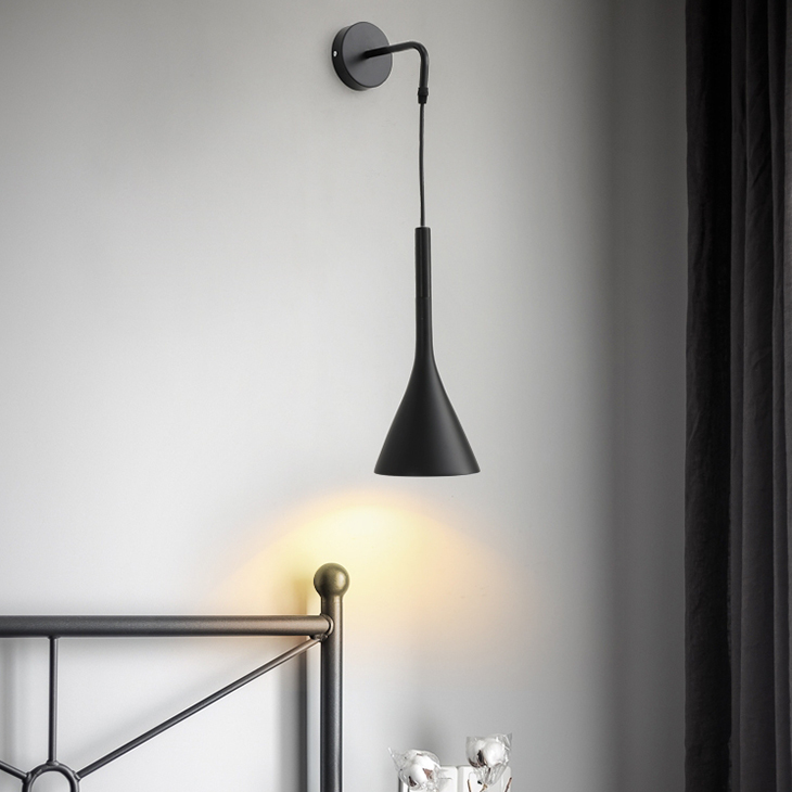 

Nordic Retro restaurant colorfull wall lamps Creative living room aluminum lampshade Simple bedroom bedside lamp