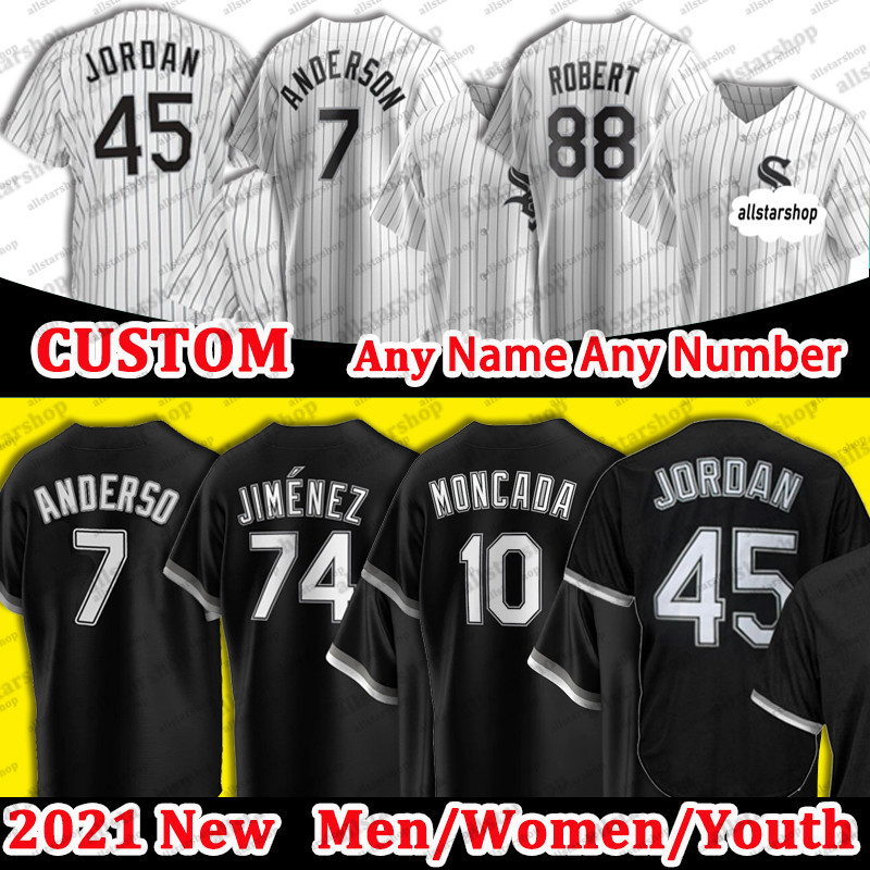 

Custom Mens women Youth 88 jerseys Luis Robert 8 Bo Jackson 10 Yoan Moncada 33 James McCann Baseball, Blue;black