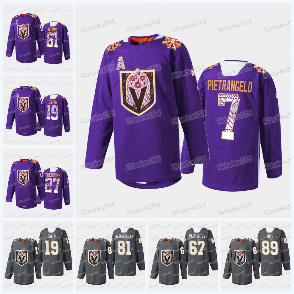

Jack Eichel Vegas Golden Knight Hispanic Heritage Jersey Alex Pietrangelo Reilly Smith Mark Stone Max Pacioretty William Karlsson Jonathan Marchessault Alex Tuch, Youth