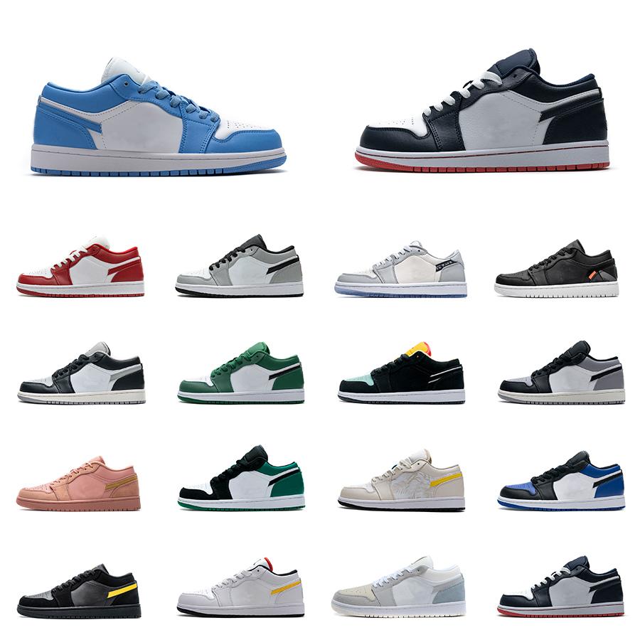 

Mens UNC University Blue 1 1s Basketball Shoes Pairs Black Guava Ice Smoke Grey Gold Low Game Royal Banned Bred Chicago Red Toe Court Purple Sneakers, 28