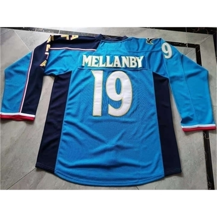 

37403740rare Hockey Jersey Men Youth women Vintage Atlanta Thrashers #19 Scott Mellanby Size S-5XL custom any name or number, Blue women s-xl