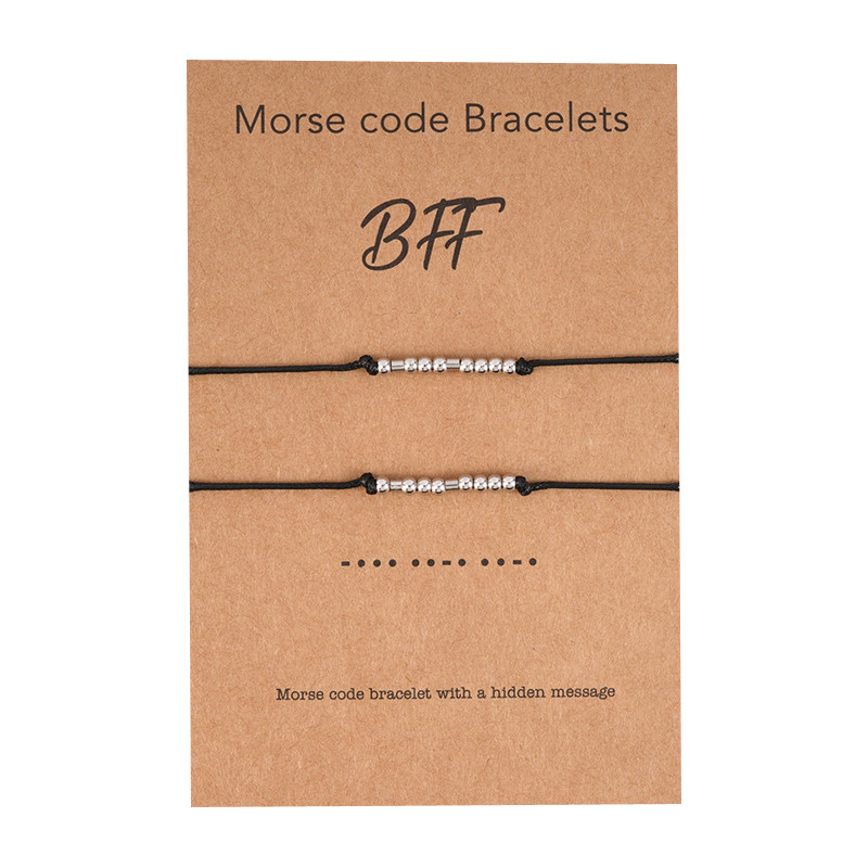 

Fashion Charm Bracelet Bff Morse Code Beads Bracelet Lucky Family Bff Multiple Styles Women Men Jewelry Adjustable Gifts