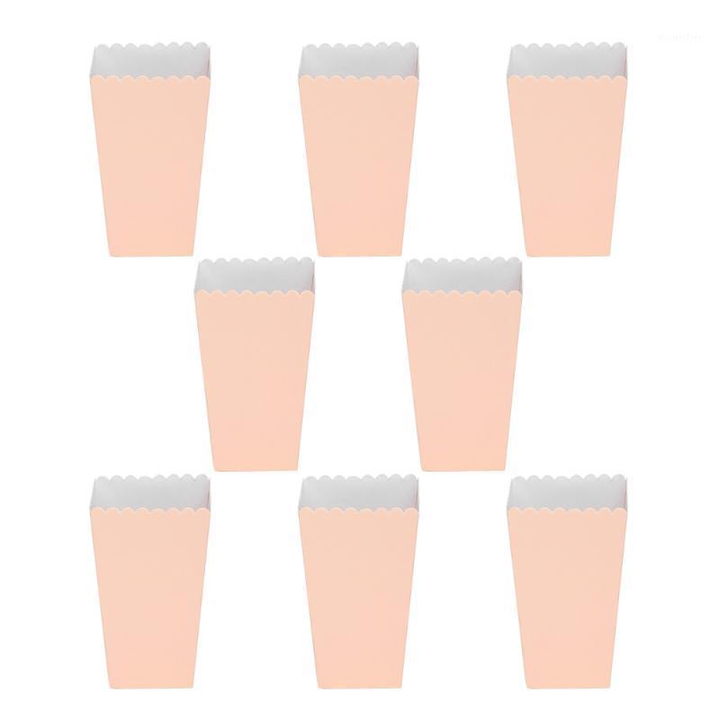 

Gift Wrap 8pcs Disposable Paper Popcorn Boxes Folding Snack Container Exterior In For Birthday Party