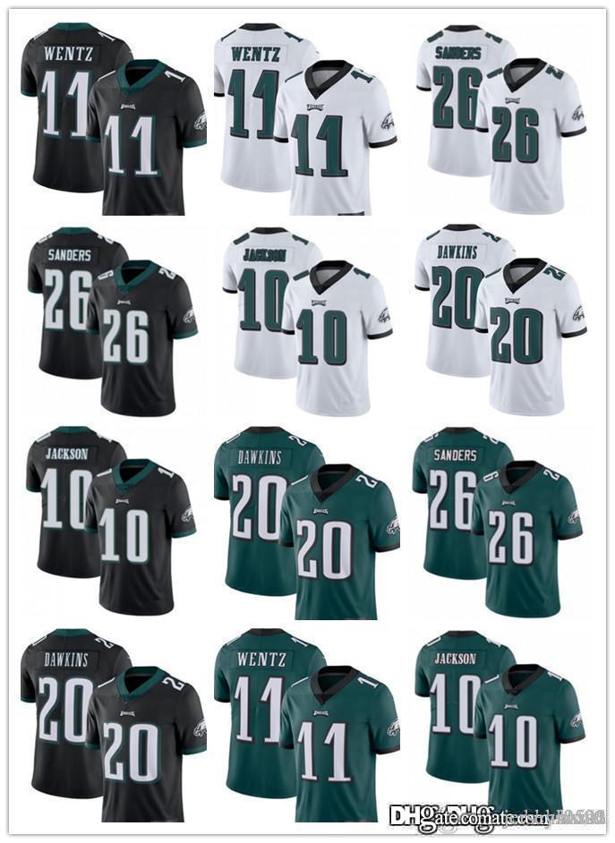 

Men Philadelphia Eagles 11 Carson Wentz 26 Miles Sanders 10 DeSean Jackson 20 Brian Dawkins 24 Darius Slay Jr. Football Jerseys, Black;red