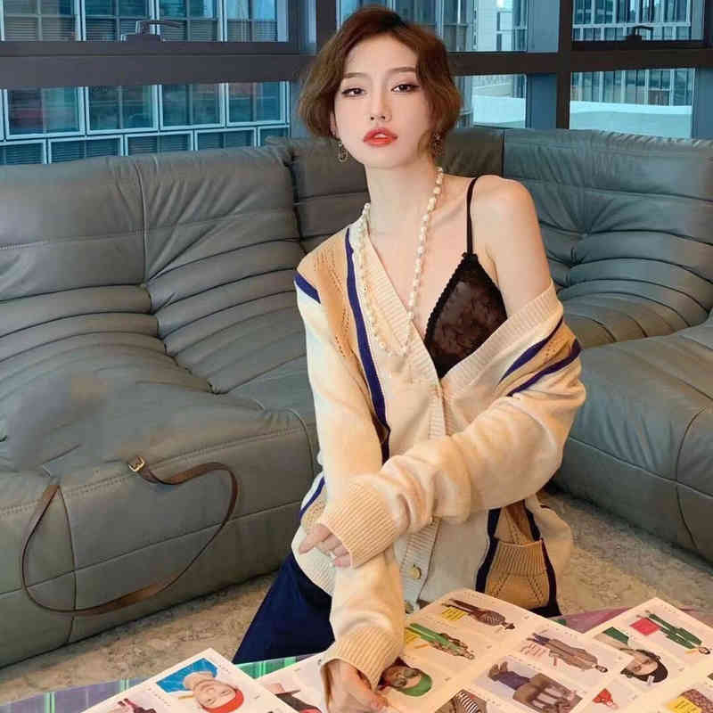 

Women's Sweaters long autumn/winter women's sleeves knitting cardigan simple style fashion wool Letters embroidery knit woman coat YFAS, 05