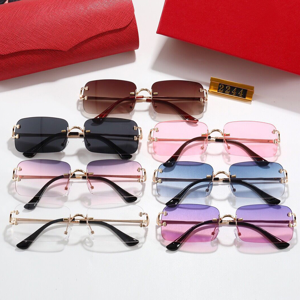

Luxury Designer Men Women Sunglasses Gradient Lens Fashion UV Protection Alloy Frame Sun glasses Vintage Eyewear with Box, White;black