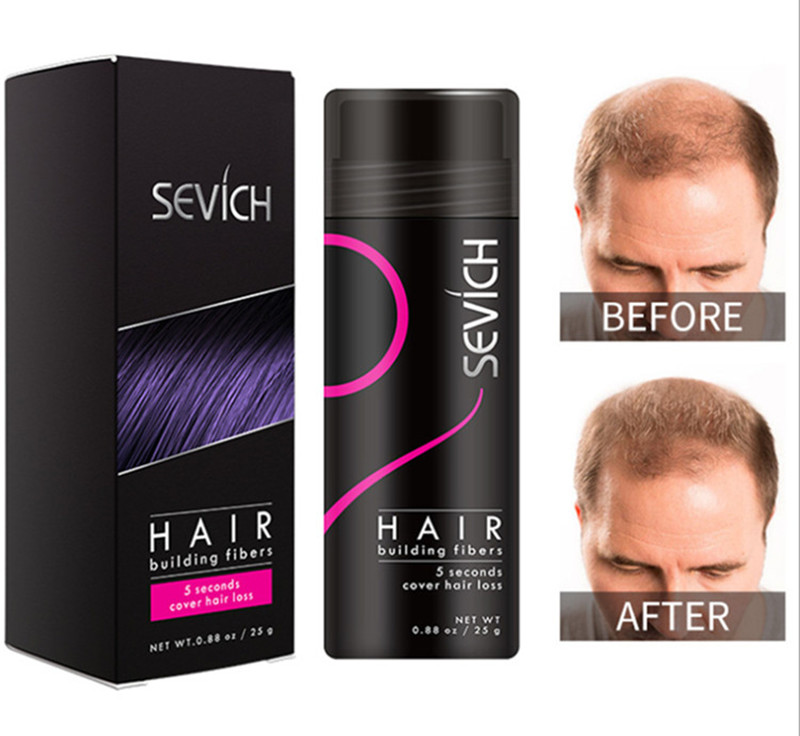 

Keratin Hair Fiber 25g Hair Building Fibres Thinning Loss Concealer Styling Powder Sevich Brand black/dk brown 10 colors