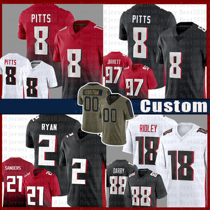 

2 Matt Ryan 8 Kyle Pitts Ridley Football Jersey Tony Gonzalez Deion Sanders Deion Jones Grady Jarrett Foyesade Oluokun Michael Vick Terrell Jr. McCarro Todd Gurley II, 2021 youth size s-xl(liey)