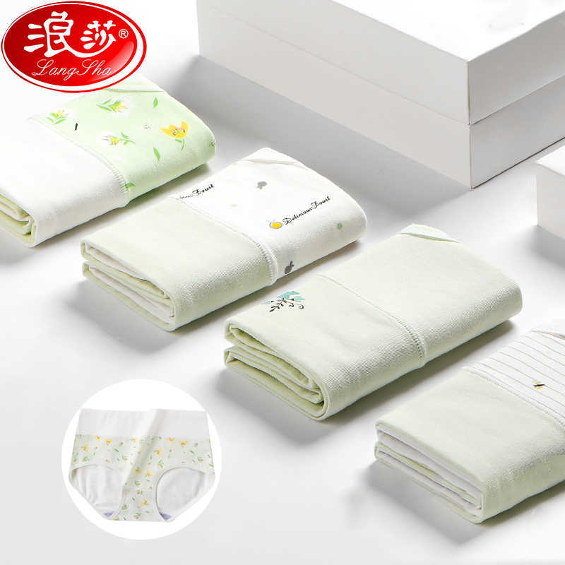 

Plus Size -5XL 4Pcs/set High Waist Panties Women Cotton Underwear Girls Fashion Print Seamless Briefs Female Comfort Lingerie 210720, 1643