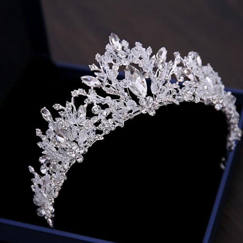 

Hair Clips & Barrettes Fashion Baroque Pink Rhinestone Pearl Bridal Crowns Handmade Tiara Headband Crystal Wedding Diadem Queen Crown ML, Golden;silver