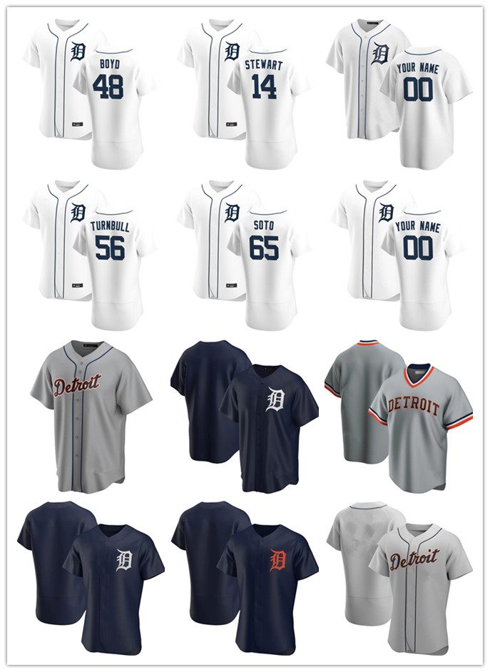 

Custom Mens Youth Detroit Tigers 48 Matthew Boyd 65 Gregory Soto 14 Christin Stewart 56 Spencer Turnbull Baseball Jerseys, Blue;black