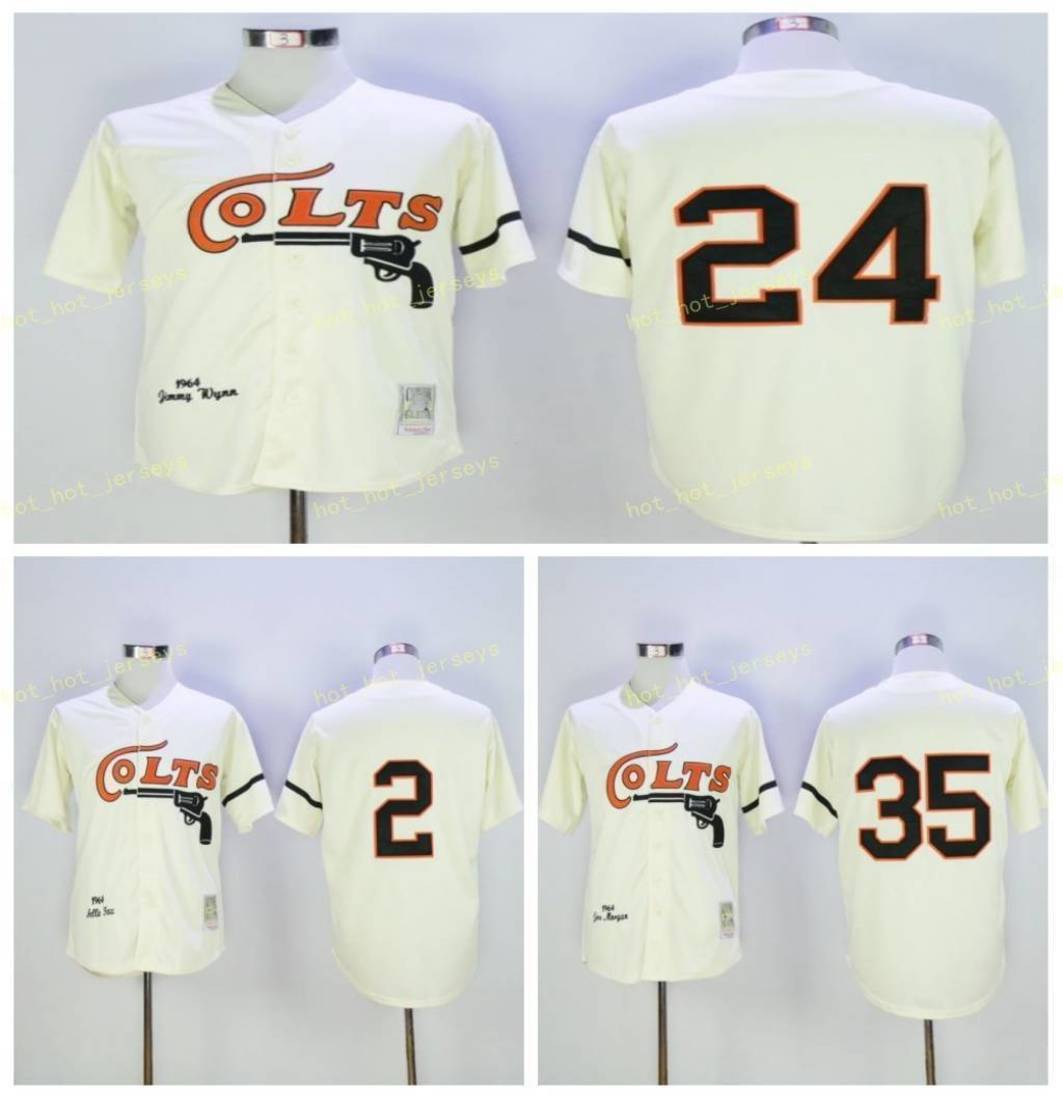 

Retired 2 Nellie Fox Baseball Jersey 24 Jimmy Wynn 35 Joe Morgan Vintage Retro Cooperstown Mesh Stitched Pullover, Men