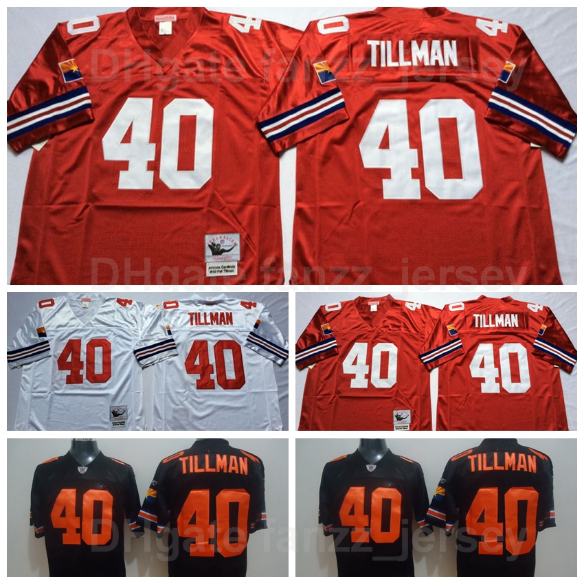 

NCAA Retro Football 40 Pat Tillman Jersey Men Vintage All Stitched Red Black White Color Sports Breathable Pure Cotton High Quality On Sale