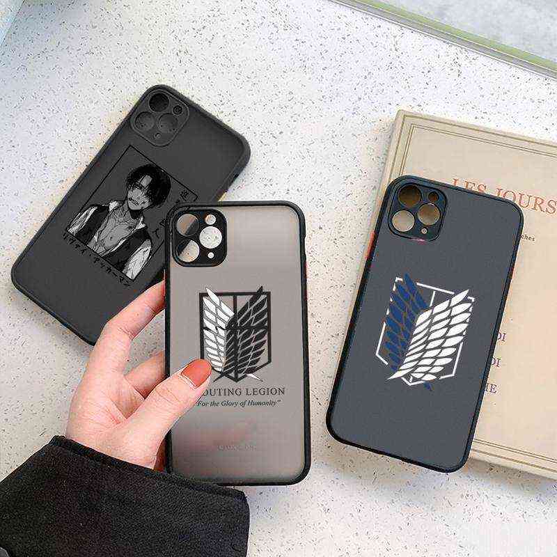 

Attack On Titan Japanese Anime Phone Cases matte transparent For iphone 7 8 11 12 13 plus mini x xs xr pro max cover AA220310, A12