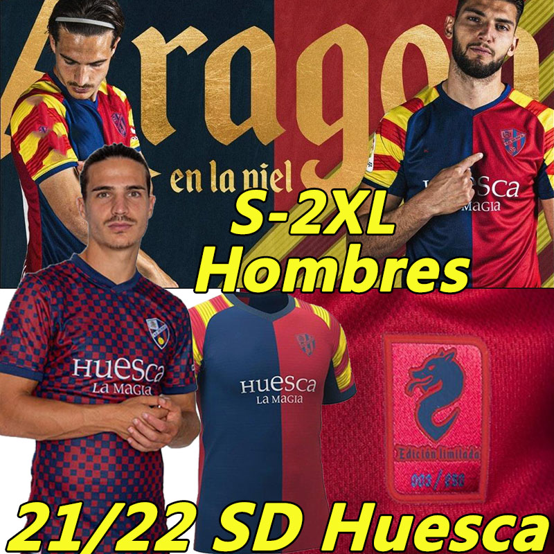 

21/22 SD Huesca soccer jerseys Adolfo Gaich Jaime Seoane Jorge Pulido Florian Miguel Pablo Insua Ignasi Miquel Ferreiro Buffarini 2021 2022 football shirts uniforms, Weisika 21/22 home