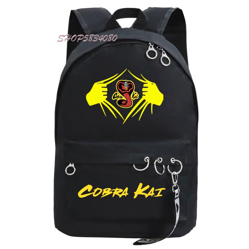 

Backpack Cobra Kai Karate Kid Saga Continue Teenagers School Bags Multifunction Unisex Travel Rucksack Mens Bookbag