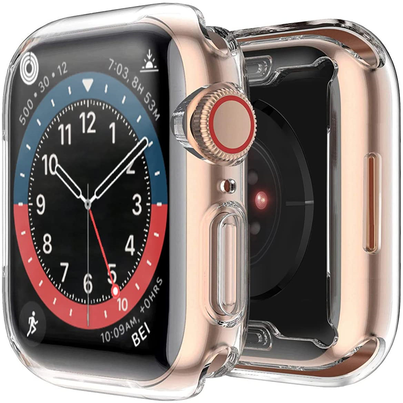 

Overall Protective Case TPU HD Clear Ultra-Thin Cover Screen Protector for Apple Watch Series 7 41mm 45mm iWatch 4/5/6 40mm 44mm Series 1/2/