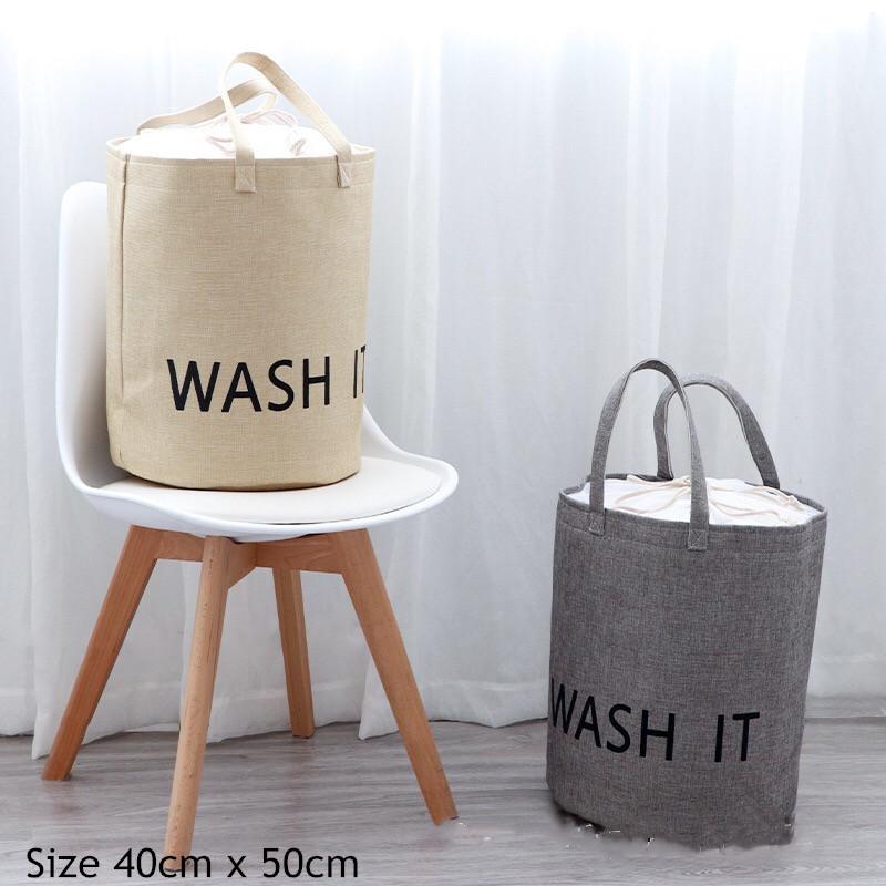 

Laundry Basket Foldable Large Washing Denim Canvas Dirty Clothes Storage Toy Container Baskets & Organization