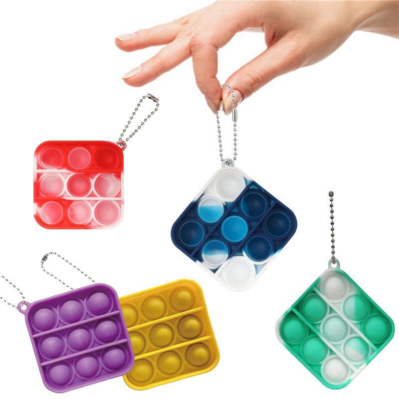 

Mini Fidget Toys Push Bubble Sensory Keychain Autism Squishy Stress Reliever for Adult Kids Relief Funny